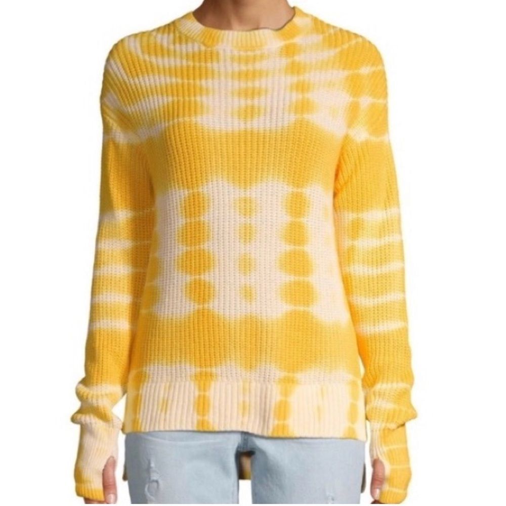 Time and Tru Tye Dye Yellow and White Crewneck Sweater(Size M-10)